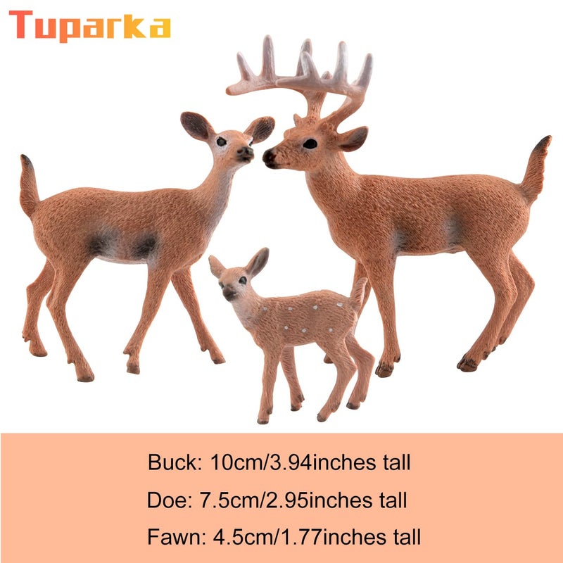 TUPARKA 9Pcs Forest Animals Set, Miniature Figures Woodland Animals Deer Figurine, Dog, Rabbit, Bear Figure Miniature Woodland Cake Toppers - Image 2